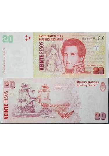 Arjantin 20 Peso 2013 Çil Kondisyon.