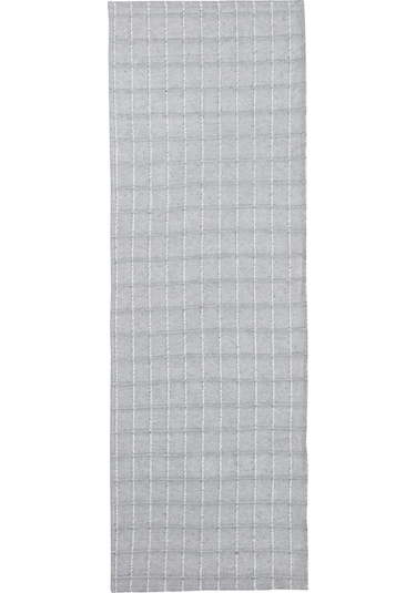 Gri Çizgi Nakışlı Runner 40x120 Cm