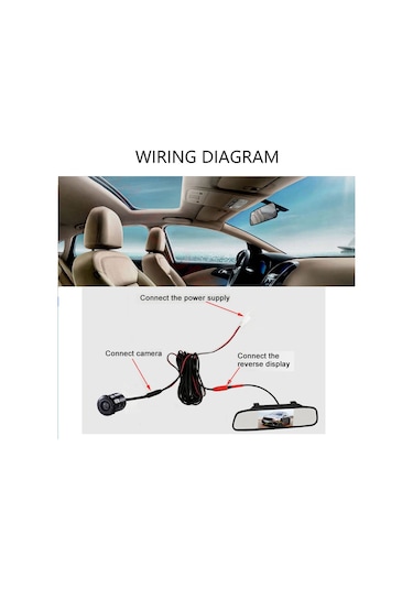 Rh-503 5.0 İnç Ayna Araç Kamerası Yuvarlak Kamera / Video Kablosu Araba İçin Su Geçirmez Dikiz Aynası Kamera