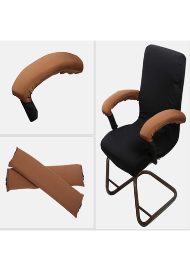 Suntek 1 Pair Sandalye Kol Dayama Kapağı Fermuar Elastik