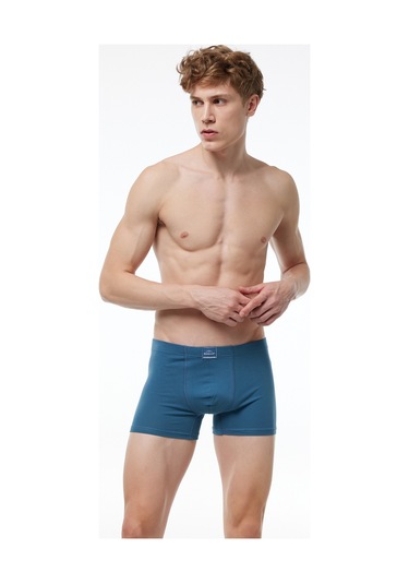 Malabadi Erkek Mavi 5 Li Pamuk Elastan Boxer 5m074 Mavi