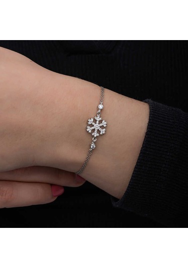 Blackcraft 925 Ayar Gümüş Kar Tanesi Kadın Bileklik Bc-8268bc