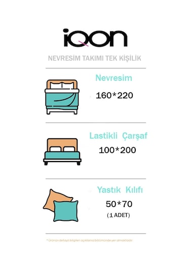 İqon Lastikli Çarşaflı Nevresim Takımı Tek Kişilik Sevimli Kediler Petrol