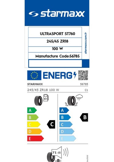 Starmaxx 245/45R18 100W Reınf.Ultra Sport St760 Yaz Lastiği 2024