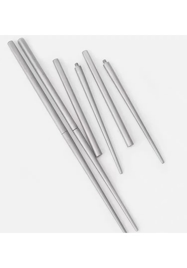 Katlanabilir, Hafif, Taşınabilir Yemek Çubukları Gri