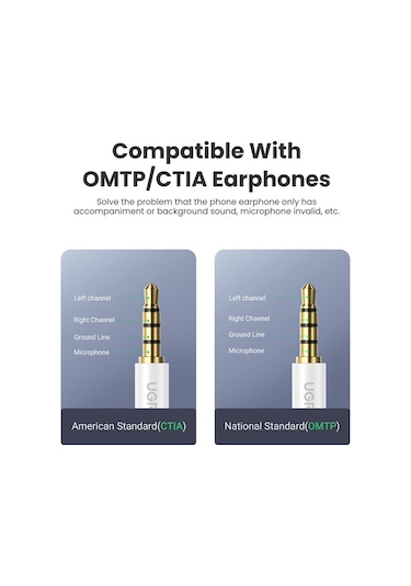 Xiaomi Mi İçin Ugreen 11 Oneplus 8 Pro Huawei P30 Tip C İla 3.5mm Jack Usb C Dirsek Erkek - Kadın Ses Kulaklık Adaptörü