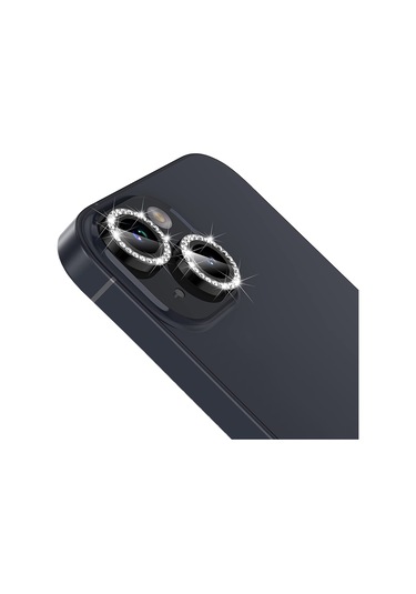 Buff Apple Uyumlu iPhone 14 / 14 Plus Diamond Kamera Lens Koruyucu Gri