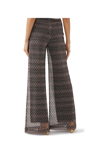 Missoni Dantelli Geniş Paça Pantolon Altın Çok Renkli