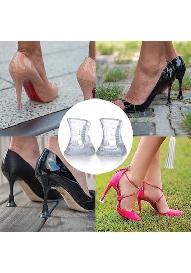 10 Çift L (geniş):11-14 mm Kır Düğünleri Topuklu Ayakkabı Topuk Ucu Koruyucu Şeffaf Aparat