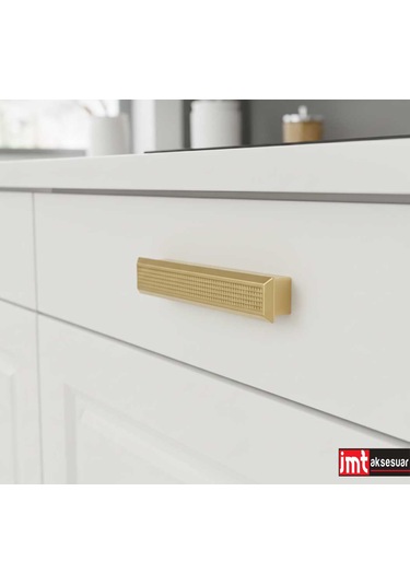 Lüks Monte 96 Mm Mobilya Çekmece Dolap Yatak Odası Şifonyer Genç Ve Çocuk Odası Kulpu Gold