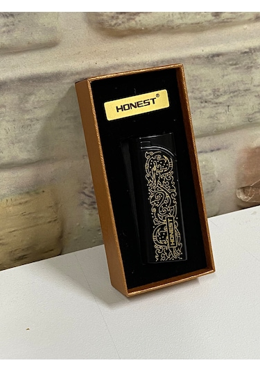 Honest Marka Siyah Sarı Desenli Tek İnce Ateşlemeli Gazlı Kişiye