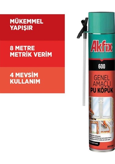 Akfix 600 Genel Amaçlı Pu Köpük 750ML / 600G