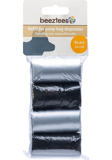 Beeztees Köpek Dışkı Toplama Poşeti, Siyah Gri, 4x20adet