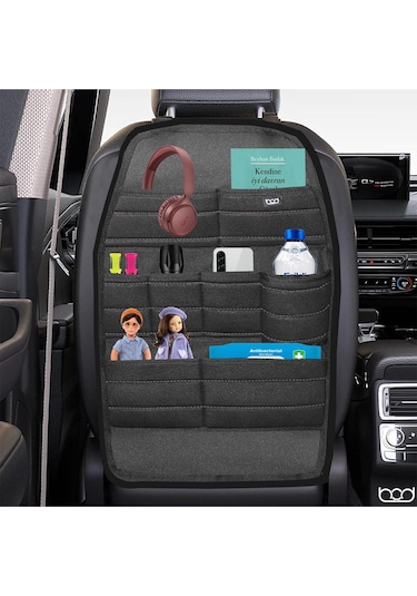 Bod Ecolux Serisi Taytüyü Araba Oto Koltuk Arkası Eşya Düzenleyici Araç İçi Organizer Siyah