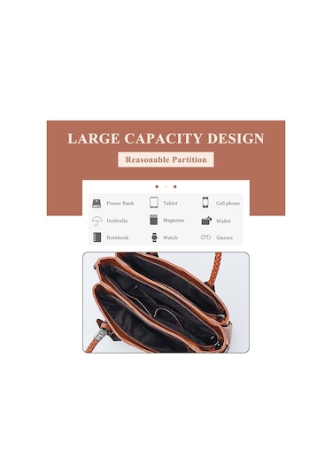 Kadın Yağ Mumu Üst Saplı Çanta Pu Deri Retro Omuz Çantası Büyük Boston Tote Çapraz Askılı Yumuşak El Çantası Kahverengi A706 Kahverengi