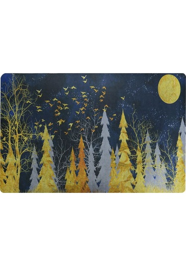 Gece Yarısı Baskılı Kaliteli Kauçuk Kapı Önü Paspası