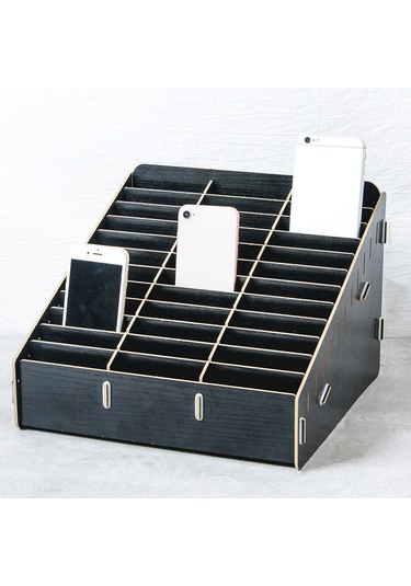 Sones D-86 Ofis Konferans Sınıf Cep Telefonu Saklama Kutusu, Stil: 36 Izgara Siyah Meşe