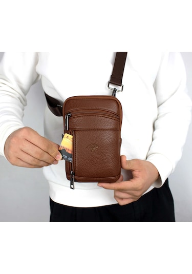 Taba Erkek Çanta Omuz Askılı Çanta Postacı Erkek Omuz Çantası Taba