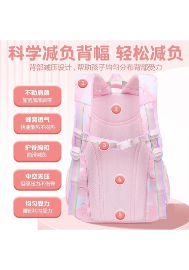 İlkokul Okul Öğrenci Çantası Mor Okul Sırt Çantası Kızlar İçin Açık Vizon