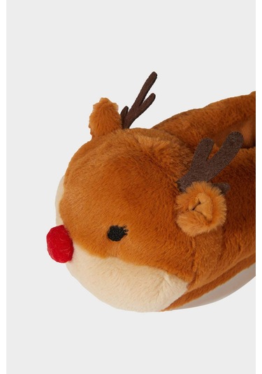 Defacto Kadın Yılbaşı Temalı Düz Taban Panduf A8388ax25wnbn85 Kahve-bn85