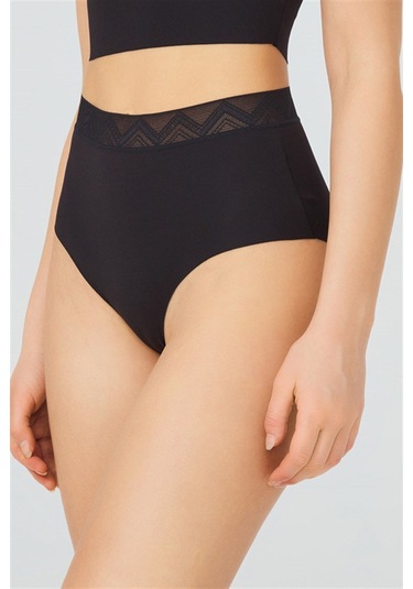 Basic Yüksek Bel Lazer Kesim Bikini Külot 3'lü Paket - 3 Çok Renkli 1 Çok Renkli