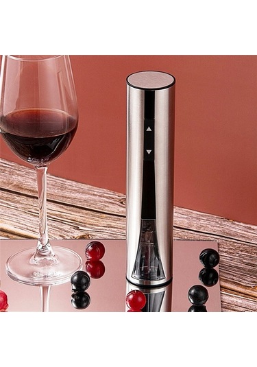 Moly Elektrikli Şarap Açacağı Ve Folyo Kesici Seti Gümüş Pratik Şarap Açma Çözümü, Hediye İdealı Gümüş