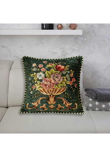 Suntek 48x48cm Makinede Yıkanabilir Dekoratif Yastık Yeşil Yeşil