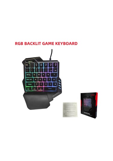 Hxsj G92 Tek El Klavye 35 Tuş Tek El Membran Mini 35 Tuş Oyun Klavyesi Rgb Arka Aydınlatmalı Usb Kablolu Çevrimiçi Oyun İçin Yedek