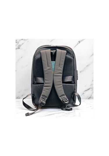 Laptop Gözlü İnce Tasarım Şifreli Sırt Çantası Baggaj S24135 Siyah - Gri