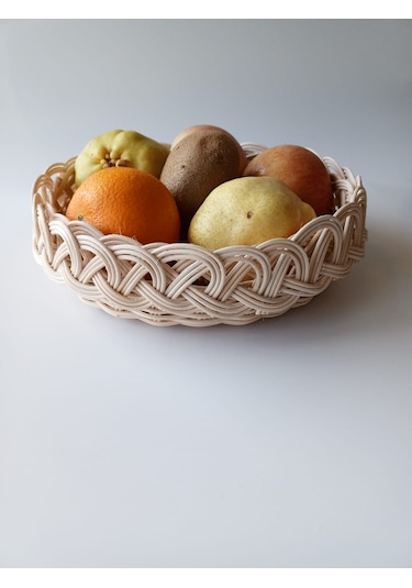 Bambu El Yapımı Çok Amaçlı Sepet 26 Cm Bej