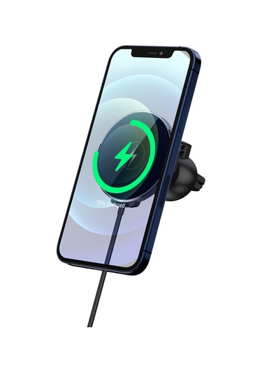 Butu Ys12 Araç Hava Firar Montajı Ayrılabilir 15w Max Manyetik Kablosuz Şarj Cihazı Siyah