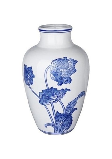 Gelıncıklı Krem Vazo 30 Cm