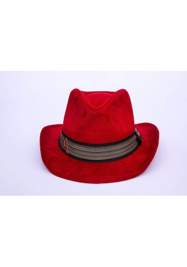Twingold İsme Özel Süet Kovboy Fötr Şapka - Ab01007 - Bordo Bordo