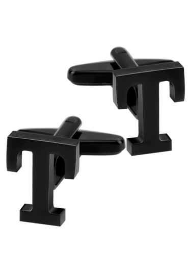 Omark Cotton Black T Harf Kol Düğmesi Siyah