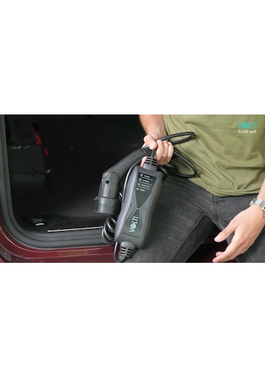 Volti GO Tip-2 3.0 kW 13A 230V AC Spiral Kablo Portatif Elektrikli Araç Şarj Kablosu 6 M