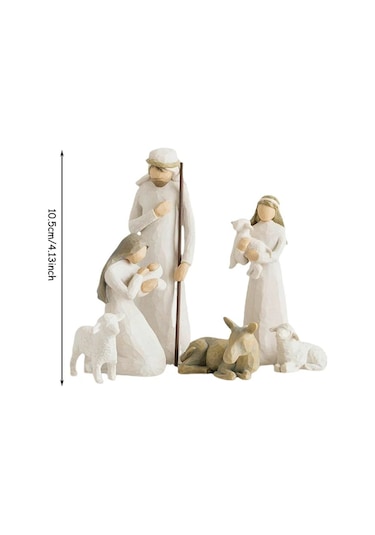 6 Parça El Yapımı Doğuş Sahneli Noel Dekorasyonu, Evinizi Şık Hale Getirin Ve Sevdiklerinize Hediye Edin