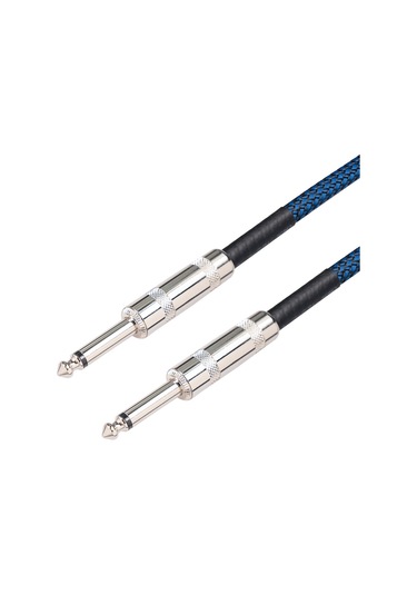 Geeksen Çift Düz Fiş 6.35mm Erkekten Erkeğe Elektrik Gitar Ses Kablosu Profesyonel Ses İletimi Esnek 1/4 İnç Kablo Gitar Kablosu Düzden Düz Fişlere