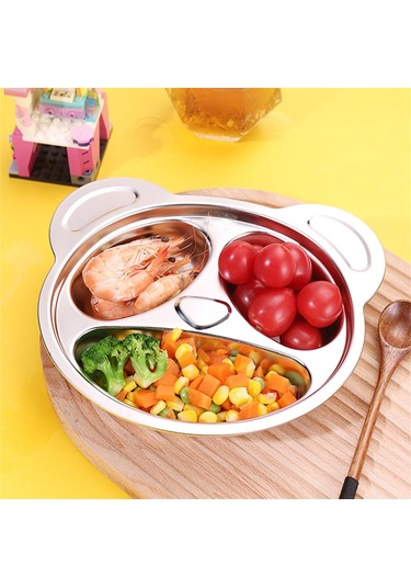 Paslanmaz Çelik Panda Şekilli Yemek Tabağı - Karikatür Tasarım