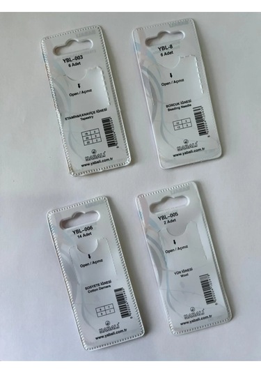 Iğne Paketi 4 Lü Set Boncuk Etamin Kanaviçe Sosyete Yün Iğnesi