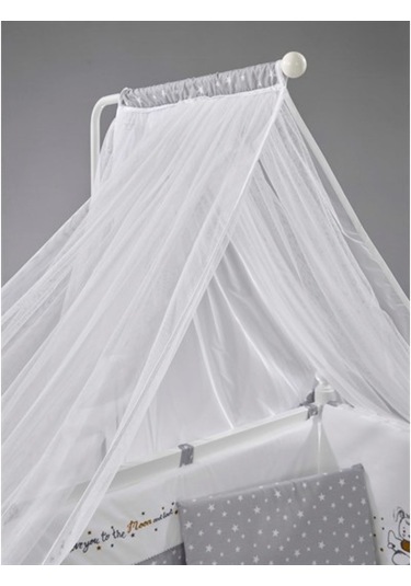 Meltem Kids Moon Nakışlı Pamuklu Bebek Uyku Seti 60 x 120 CM Gri