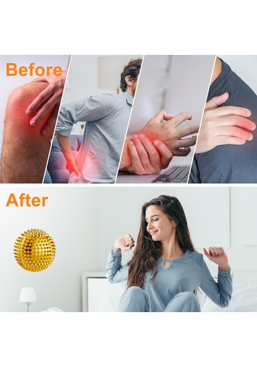 Youtek Magnetik Masaj Topları, Kas Geliştirme Ve Rahatlama İçin, Parmak Ve Ayak Tabanı Masajı, 3.2 Cm, Altın Renkli, 2 Adet Seti Altın