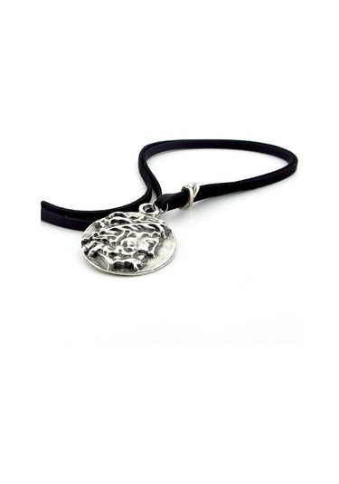 Solfera Zeus Olimpos Antik Madalyon Orjinal Siyah Deri Erkek Kolye Q0651 Pembe