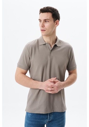 Arma Erkek Basic Regular Fit Jakarlı Süprem Polo Yaka Tişört Y29374356402 Gri-bej G8 Gri