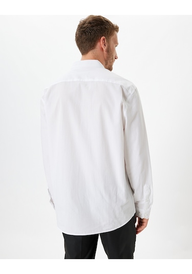 Koton Slim Fit Gömlek Uzun Kollu Pamuklu Beyaz 5wam60063hw Beyaz