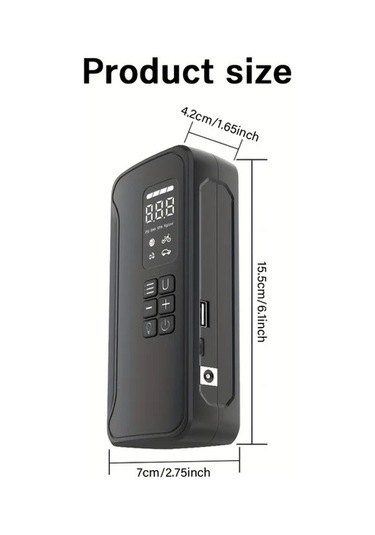 Motion003 Siyah 150psi Kablosuz Araba Lastik Pompası Motosiklet Bisiklet Hava Kompresörü