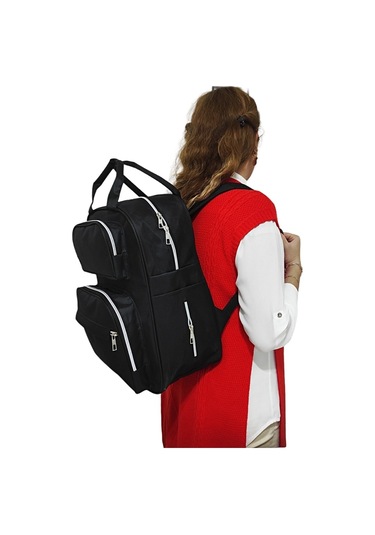 USF Bebek Bakım Çantası Organizatör Fonksiyonel Anne Bebek Bakım Sırt Çantası Siyah