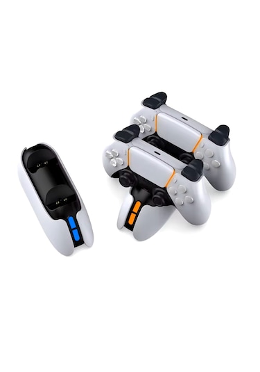 Ps5 Kol Şarj Edici Stand Dock Led Işıklı Göstergeli Çift Kol Şarj