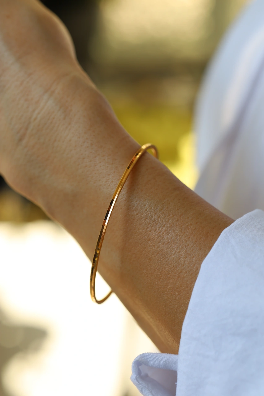 10 Gram 22 Ayar Altın Yatırımlık Işıltılı Ajda Bilezik İşçiliksiz Blzk220005