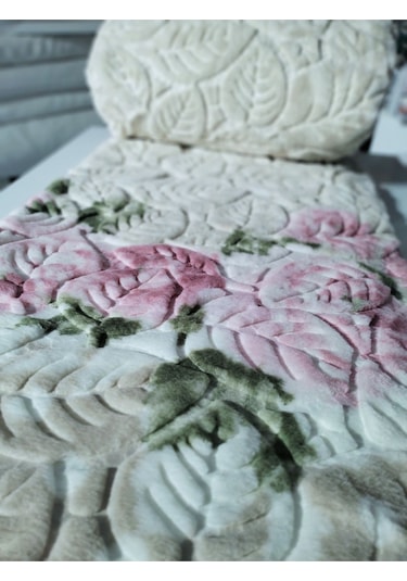 Aksu Tek Kişilik Vizon Battaniye Antibakteriyel Pembe Bej