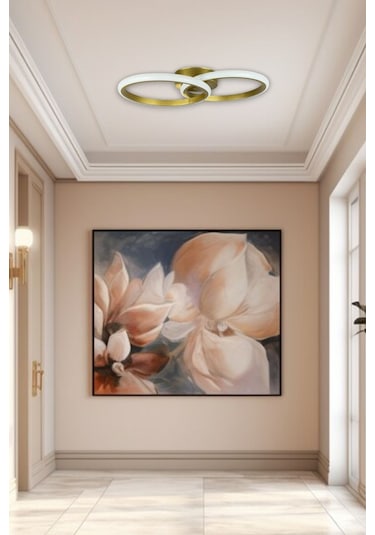 Jolly Modern Tasarım Eskitme Renk Salon - Mutfak - Hol Beyaz Led 2 Li Avize Eskitme